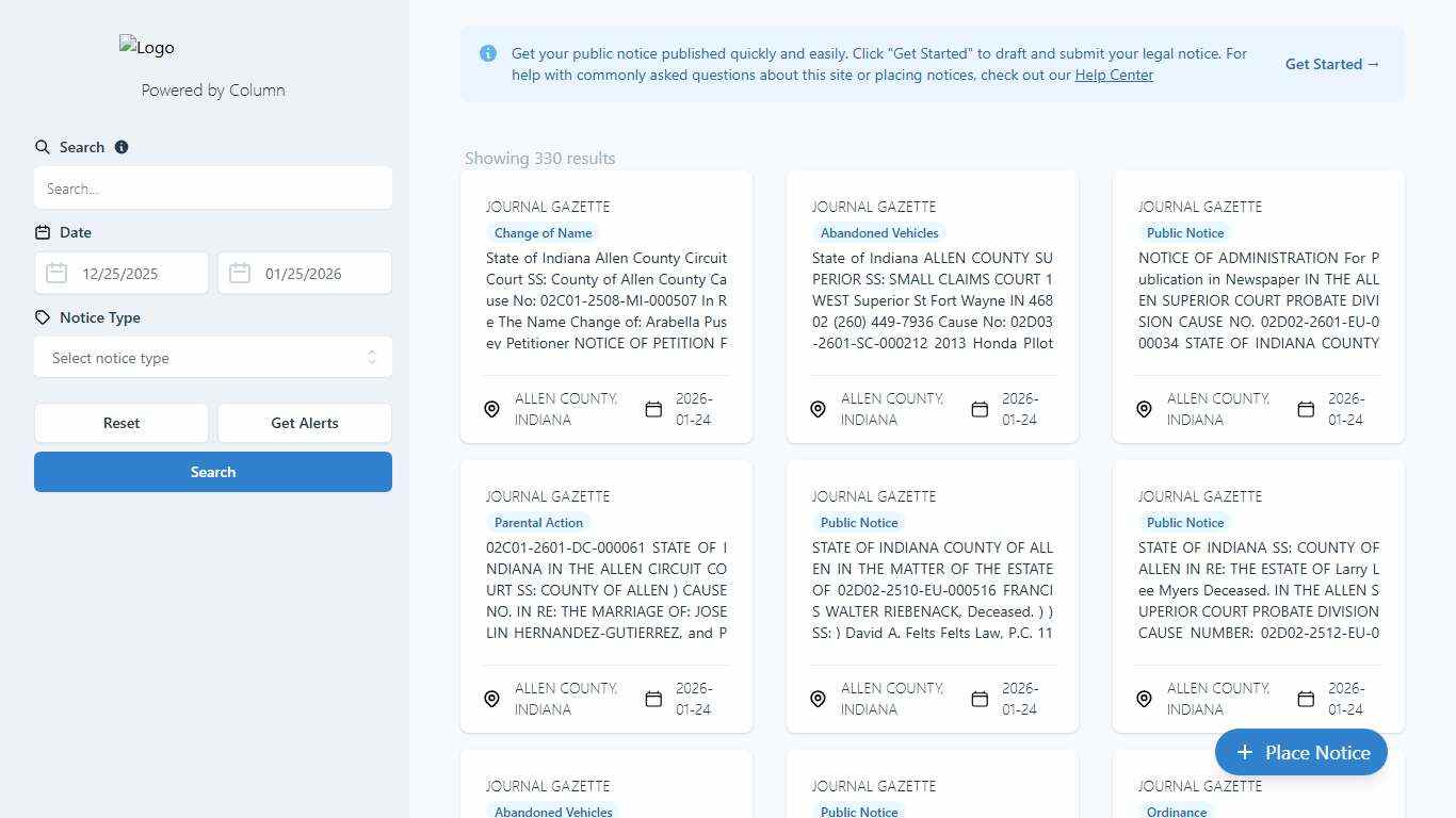 Public Notices Journal Gazette