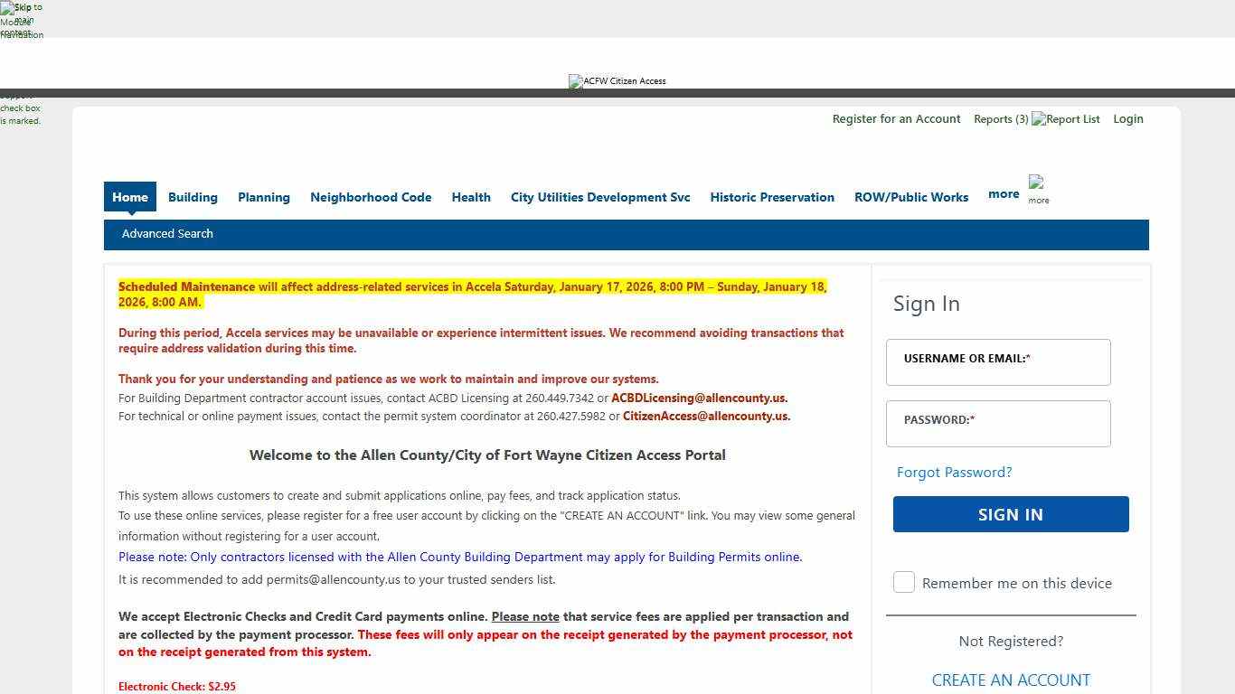 Accela Citizen Access
