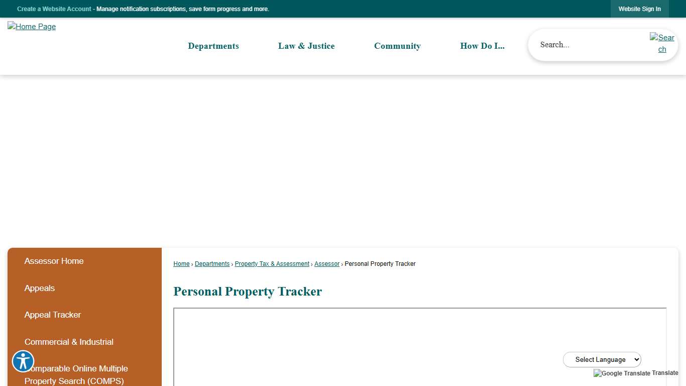 Personal Property Tracker Allen County, IN